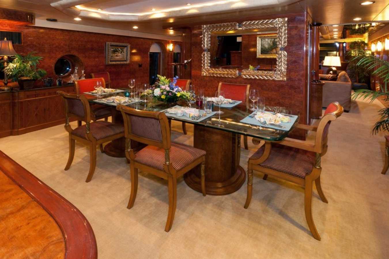 Marbella yacht interior dining for 10