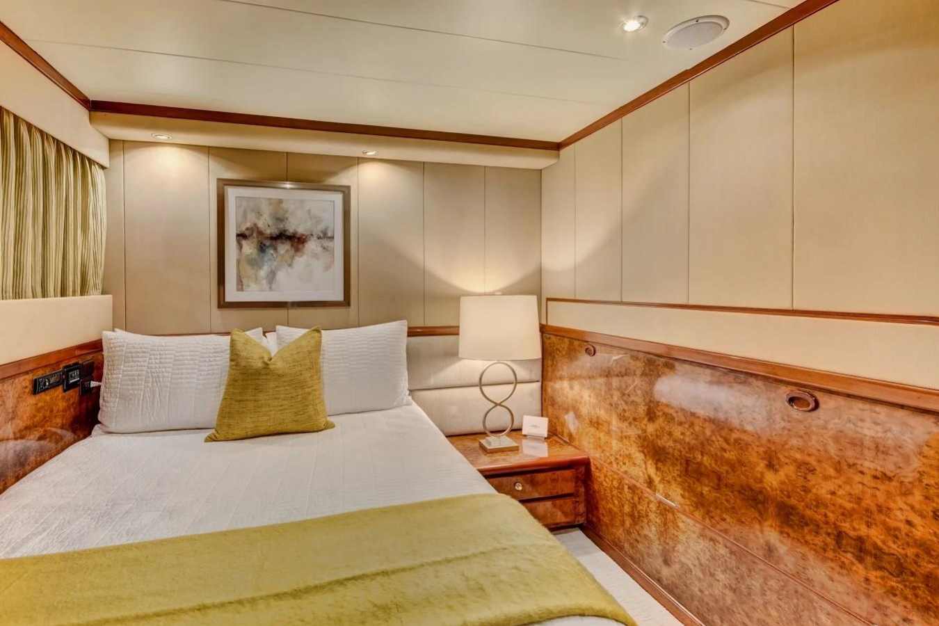 Marbella yacht interior starboard guest cabin